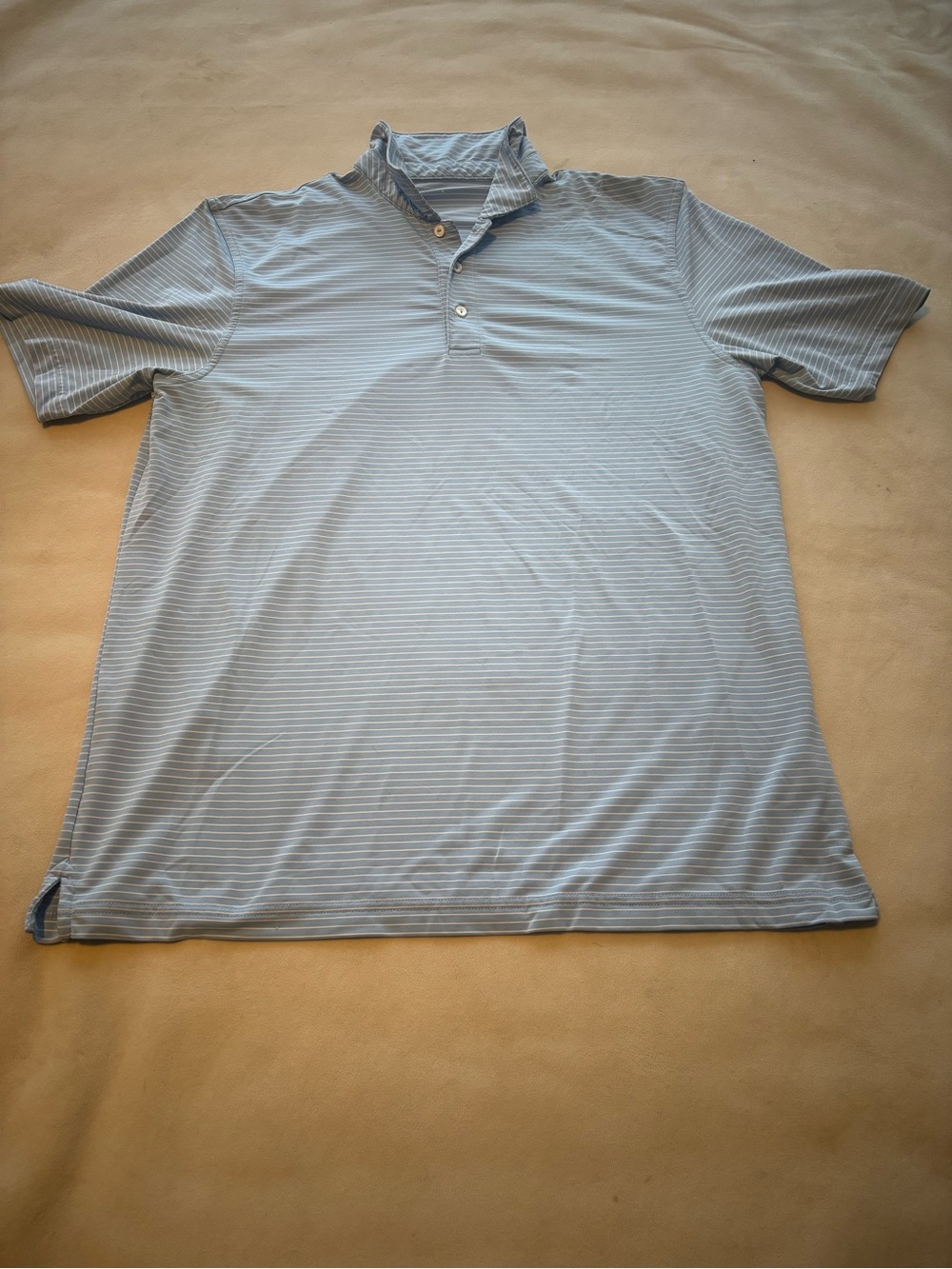 Vineyard Vines Men's Light Blue Thin-Striped Polo